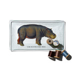 PRINTED GLASS TRAY / Hippopotamus