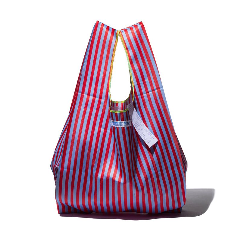 SCHOOL TIE FABRIC BAG / Red x Light Blue