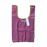 SCHOOL TIE FABRIC BAG / Red x Light Blue