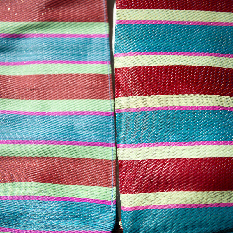 RECYCLED PLASTIC STRIPE BAG / Rectangle D26